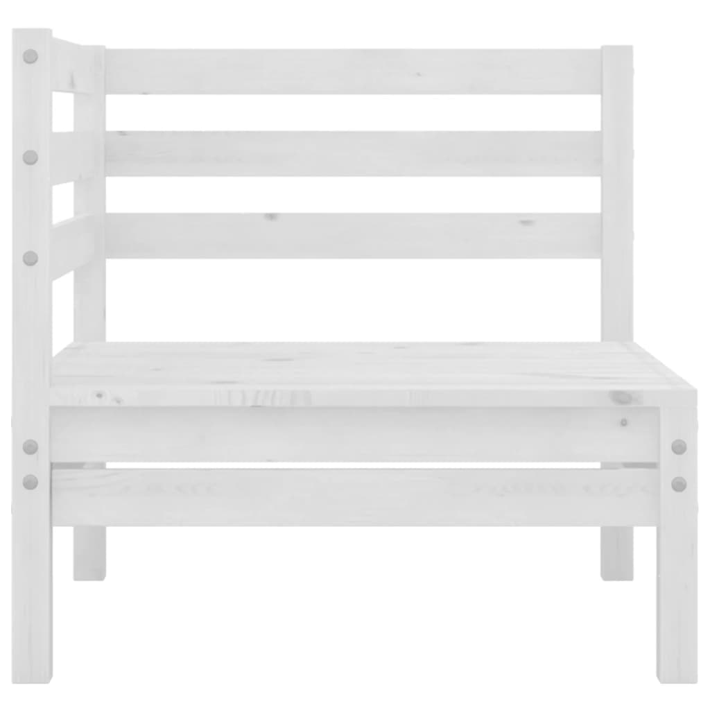 4-tlg. Garten-Lounge-Set Weiss Kiefer Massivholz